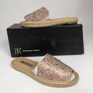 INC International Concepts Womens Ilata Embellished Espa Light Rose 5M